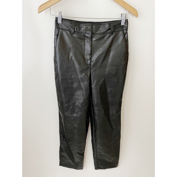 Aritzia Babaton Command Cropped Pant Mid-rise Vegan Leather pants S - Picture 2 of 7